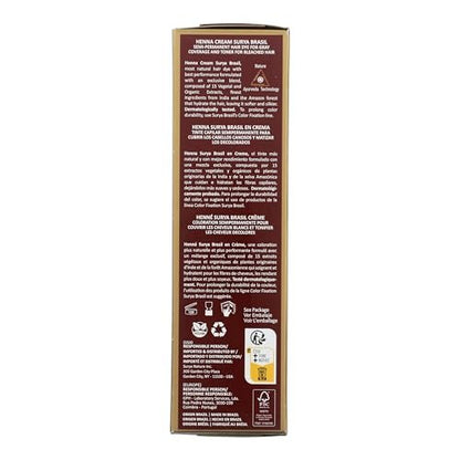 Surya Brasil Henna Cream for Gray Coverage – Semi-Permanent Natural Black Hair Color Treatment, 2.37 oz Avelisse