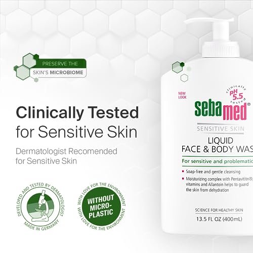 SEBAMED Liquid Face & Body Wash with Pump, 400ml, 2 Pack - Gentle pH 5.5 Cleanser for Sensitive Skin Avelisse