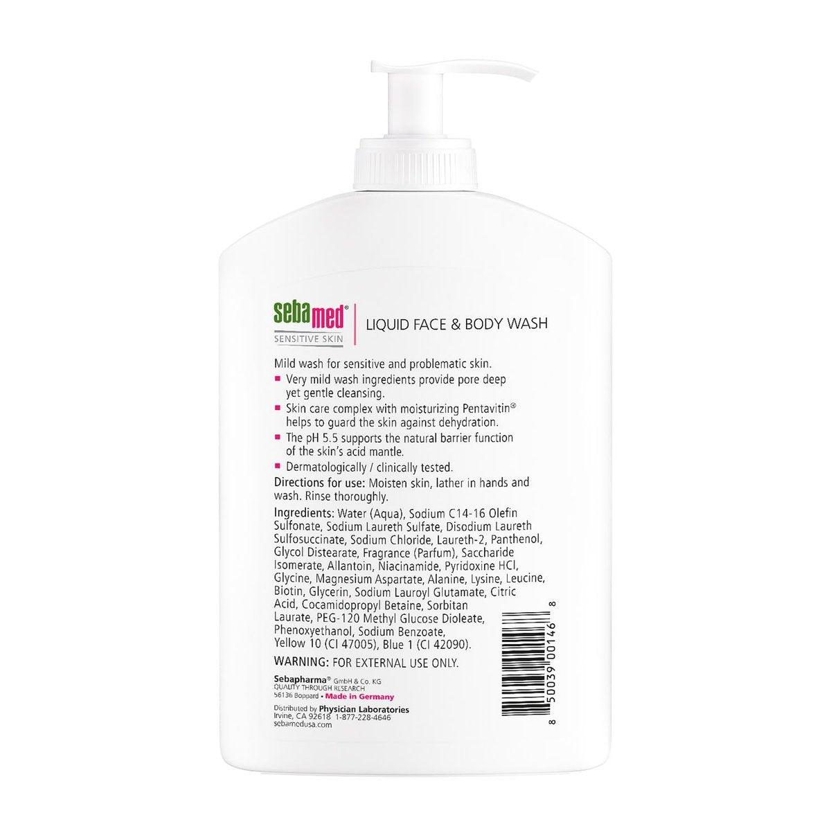 SEBAMED Liquid Face & Body Wash with Pump, 400ml, 2 Pack - Gentle pH 5.5 Cleanser for Sensitive Skin Avelisse