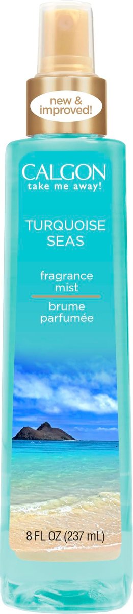 Calgon Fragrance Body Mist - Turquoise Seas, 8 oz - Long-Lasting Scent for Women & Men - görsel 1