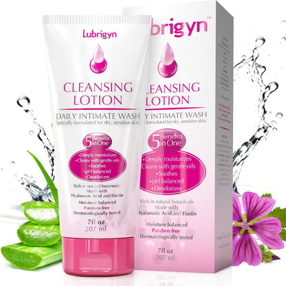 Lubrigyn Daily Feminine Wash – pH Balancing Cleansing Lotion with Hyaluronic Acid for Dry, Delicate Skin, 7 fl oz Avelisse