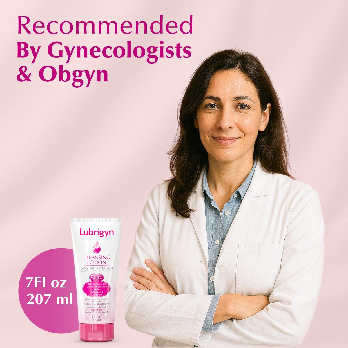 Lubrigyn Daily Feminine Wash – pH Balancing Cleansing Lotion with Hyaluronic Acid for Dry, Delicate Skin, 7 fl oz Avelisse