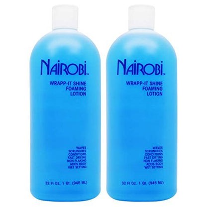 Nairobi Wrapp-It Shine Foaming Lotion - 32 Fl Oz (Pack of 2) - High-Shine Styling Lotion for Natural Hair Avelisse