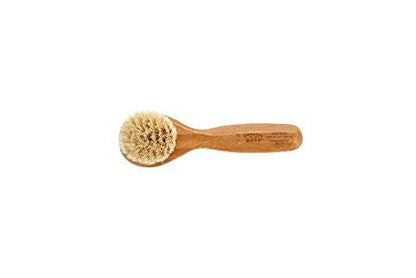 Natural Bristle Wood Handle Facial Cleansing Brush - Manual Exfoliating Brush for Gentle Skin Care Avelisse