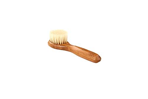 Natural Bristle Wood Handle Facial Cleansing Brush - Manual Exfoliating Brush for Gentle Skin Care Avelisse