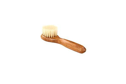 Natural Bristle Wood Handle Facial Cleansing Brush - Manual Exfoliating Brush for Gentle Skin Care Avelisse