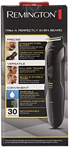Remington PG6015A Rechargeable Stubble and Beard Trimmer, Black - 5 Piece Set Avelisse