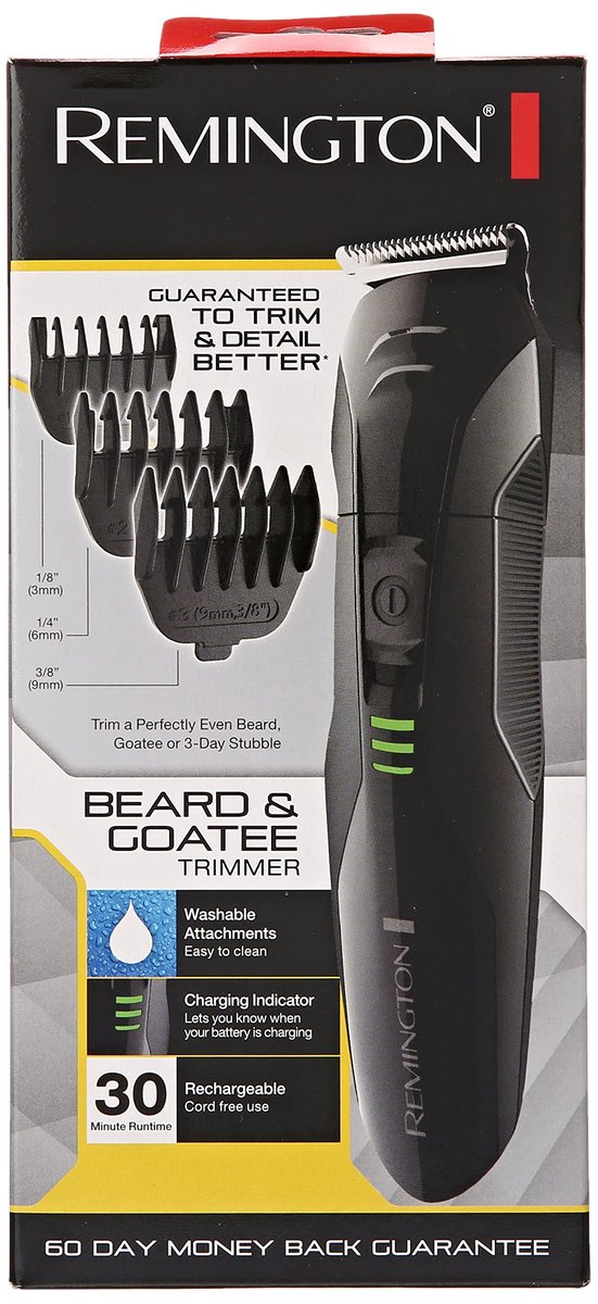 Remington PG6015A Rechargeable Stubble and Beard Trimmer, Black - 5 Piece Set Avelisse