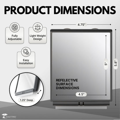 ToiletTree Products Fogless Shower Mirror with Squeegee and Travel Bag - Grey Avelisse