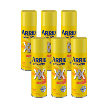 Arrid Extra Dry Regular Aerosol Antiperspirant Deodorant 6 Oz (Pack of 6) – 24/7 Odor and Wetness Protection Avelisse