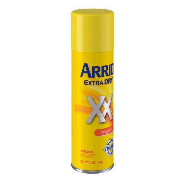 Arrid Extra Dry Regular Aerosol Antiperspirant Deodorant 6 Oz (Pack of 6) – 24/7 Odor and Wetness Protection Avelisse