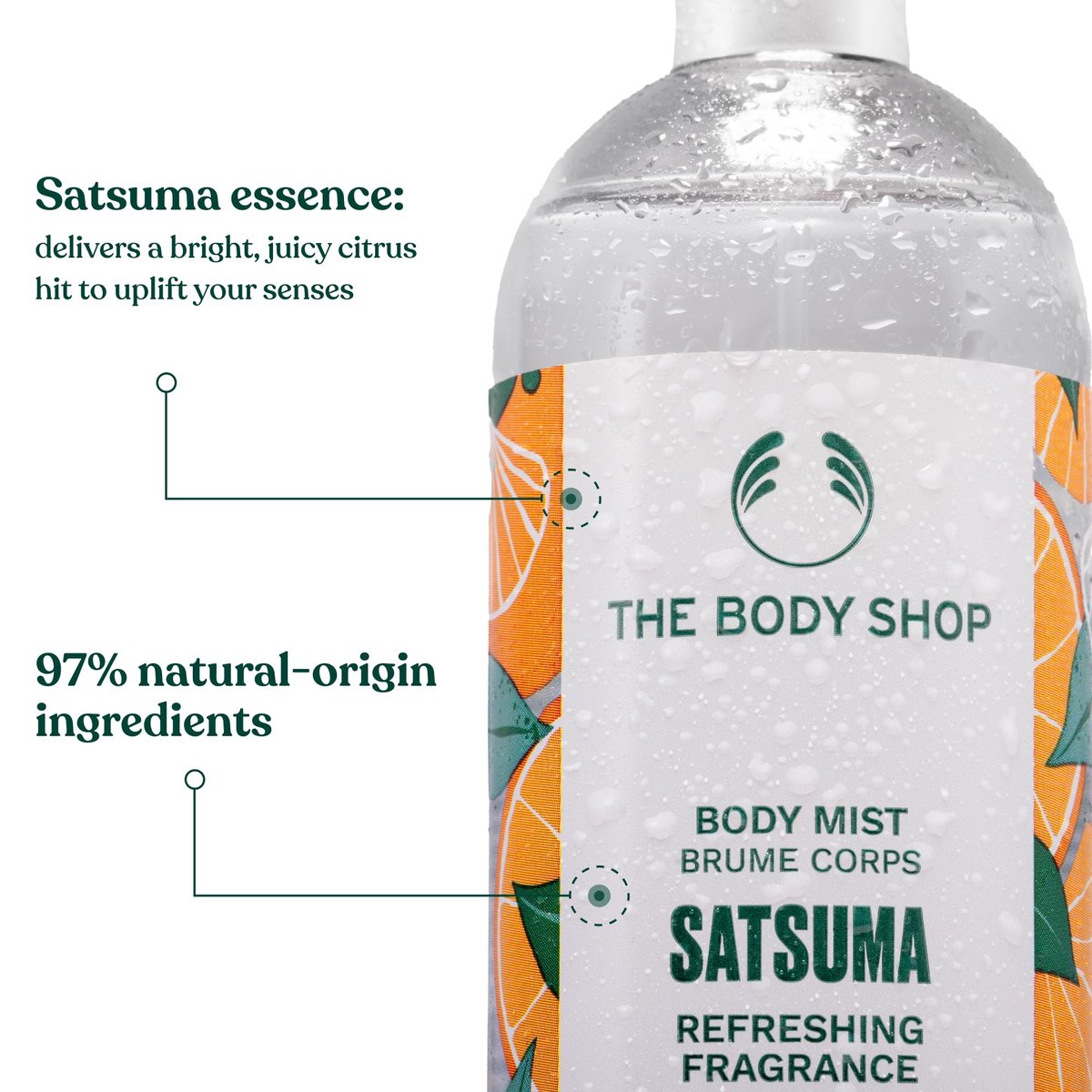 The Body Shop Satsuma Body Mist – Refreshing Citrus Scent, Vegan, 3.3 fl oz Avelisse
