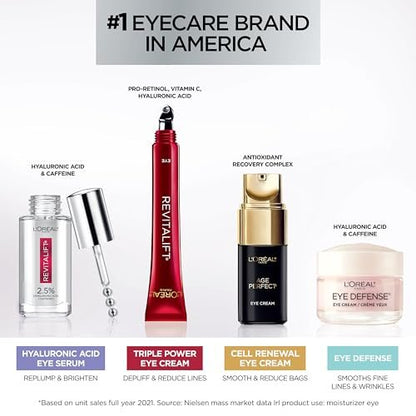 L'Oreal Paris Revitalift Triple Power Anti-Aging Eye Cream with Pro Retinol, Hyaluronic Acid & Vitamin C – 0.5 fl. oz. Avelisse