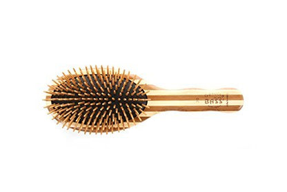 Bass Brushes The Green Brush - Bamboo Pin & Handle Hair Brush (X-Large, Assorted Colors) Avelisse