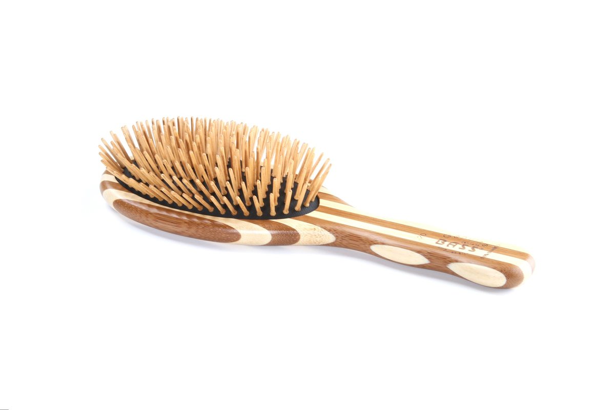 Bass Brushes The Green Brush - Bamboo Pin & Handle Hair Brush (X-Large, Assorted Colors) Avelisse