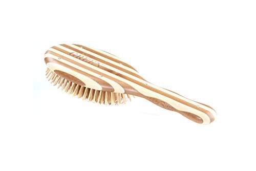 Bass Brushes The Green Brush - Bamboo Pin & Handle Hair Brush (X-Large, Assorted Colors) Avelisse