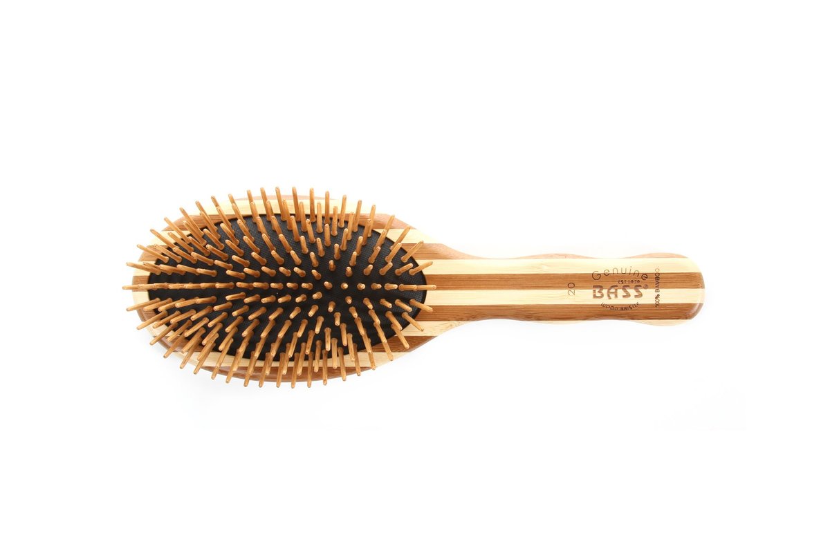 Bass Brushes The Green Brush - Bamboo Pin & Handle Hair Brush (X-Large, Assorted Colors) Avelisse