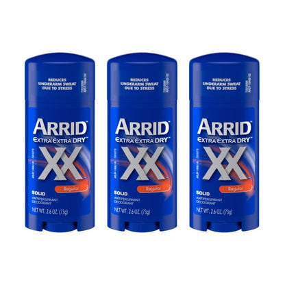 Arrid XX Antiperspirant Deodorant Solid Regular, 2.6 oz (Pack of 3) Avelisse