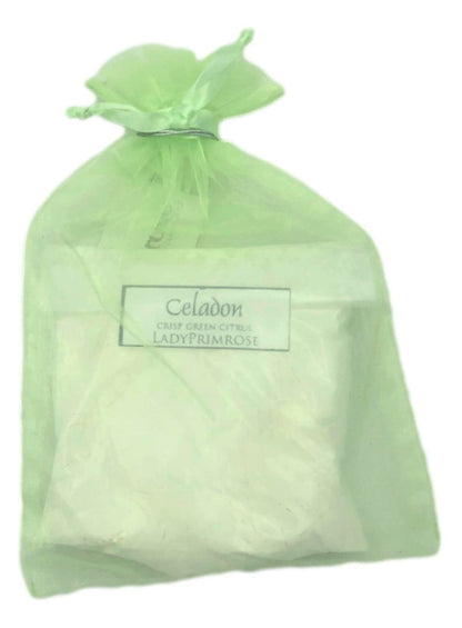 Lady Primrose Celadon Dusting Silk Pouch - 3 oz Luxury Body Powder