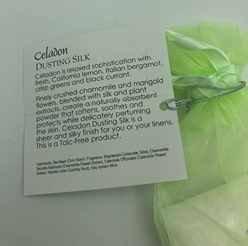 Lady Primrose Celadon Dusting Silk Pouch - 3 oz Luxury Body Powder - görsel 6
