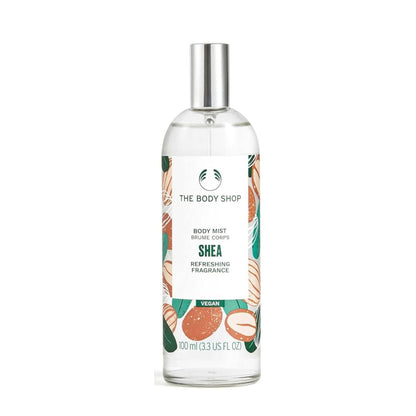 The Body Shop Shea Body Mist - Refreshing & Cooling Sweet Nutty Scent - Vegan - 3.3 oz Avelisse