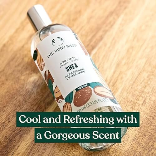 The Body Shop Shea Body Mist - Refreshing & Cooling Sweet Nutty Scent - Vegan - 3.3 oz Avelisse