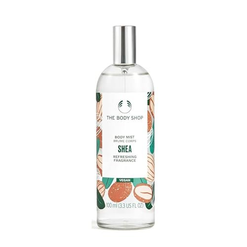 The Body Shop Shea Body Mist - Refreshing & Cooling Sweet Nutty Scent - Vegan - 3.3 oz Avelisse