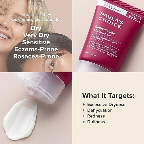 Paula's Choice SKIN RECOVERY Replenishing Face Moisturizer Cream – Daily Facial Moisturizer with Hyaluronic Acid & Peptides for Dry, Sensitive Skin, Fragrance-Free, 2 oz Avelisse