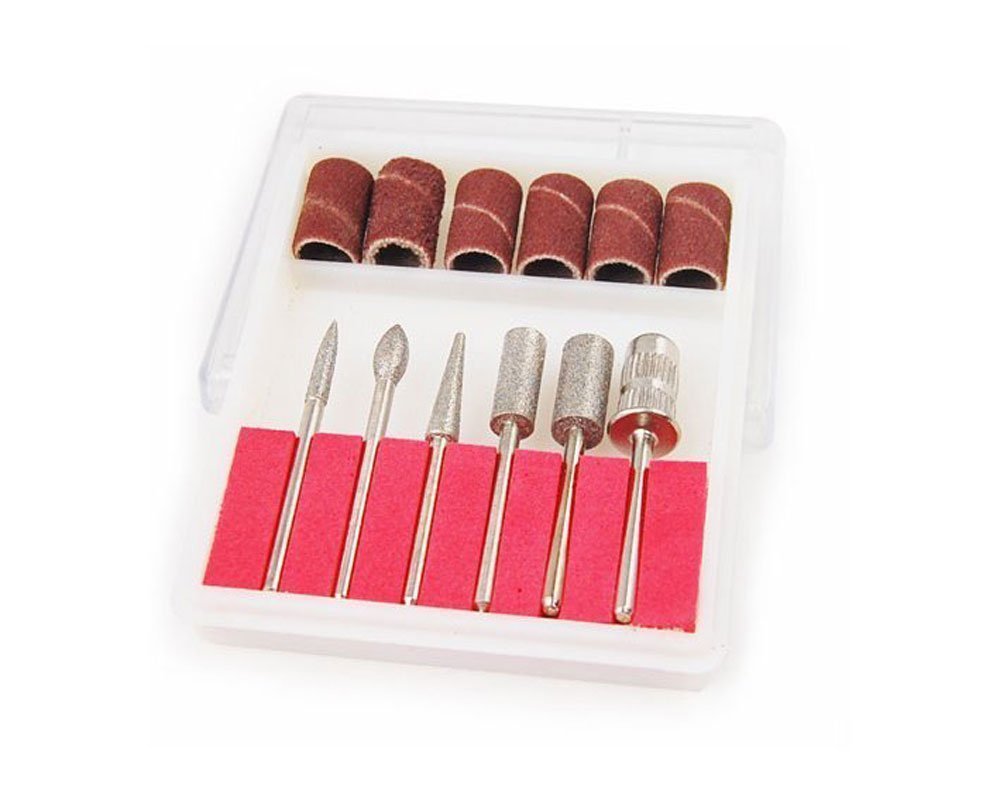 ZXUY 6-Piece Nail Drill Bits Set - 3/32" Shank Stainless Steel Bits for Acrylic, Gel, and Natural Nails - görsel 1
