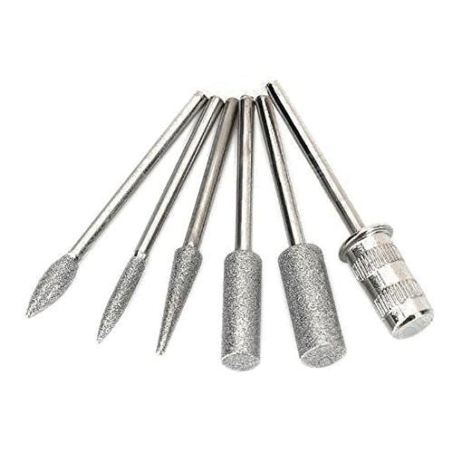 ZXUY 6-Piece Nail Drill Bits Set - 3/32" Shank Stainless Steel Bits for Acrylic, Gel, and Natural Nails - görsel 6