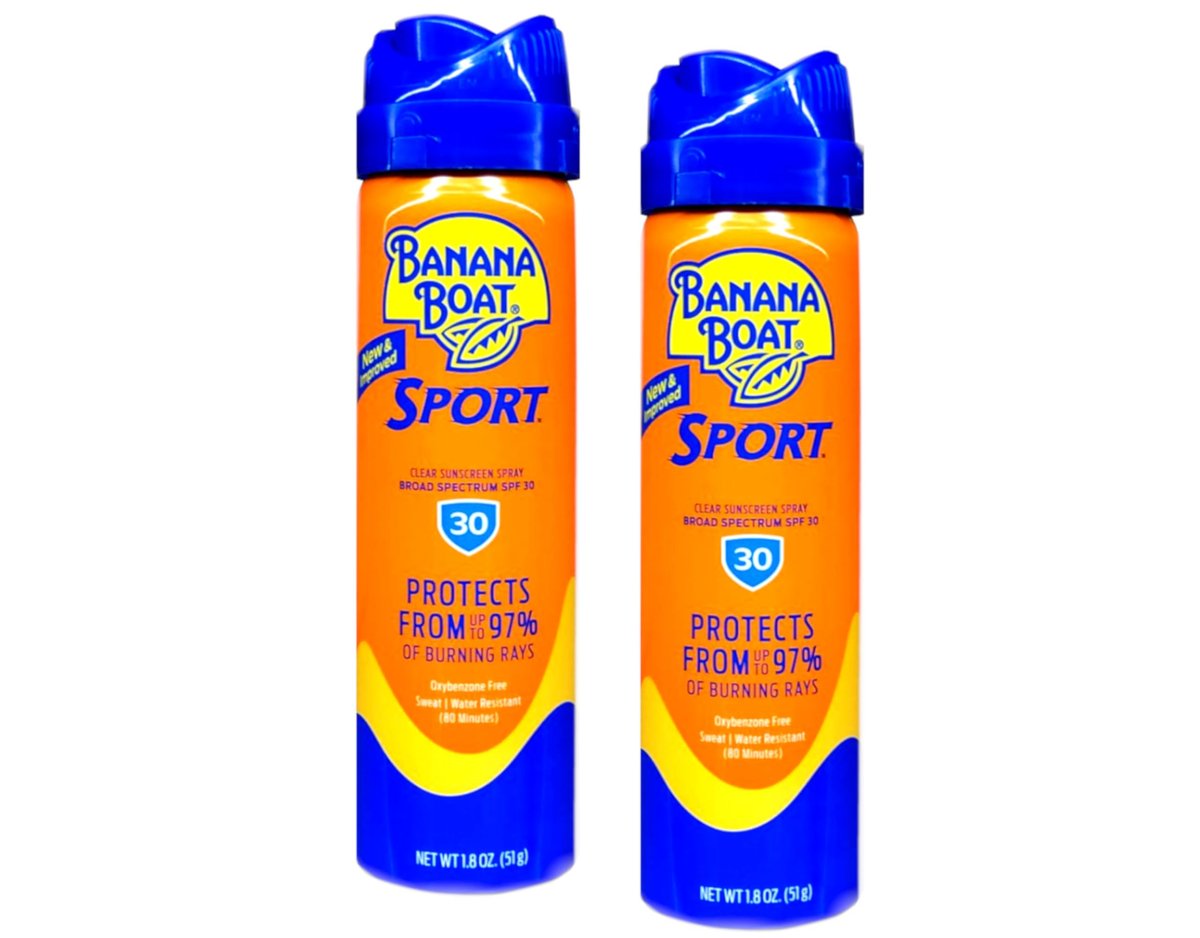 Banana Boat Sport Sunscreen Spray SPF 30 - UltraMist CoolZone (Travel Size, 2-Pack) 1.8 oz Each - görsel 1