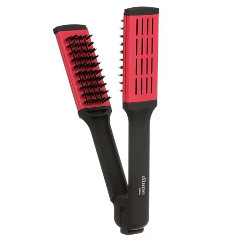 Diane Ceramic Straightening Brush with Nylon Bristles – Double-Sided Smoothing Hair Brush for Thick Coarse Hair