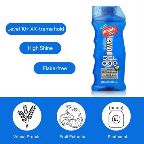 Dippity Do Power XX-treme Hold Durable Hair Gel - Level 10 Strength, Non-Greasy, High Shine, 11.8 oz Avelisse