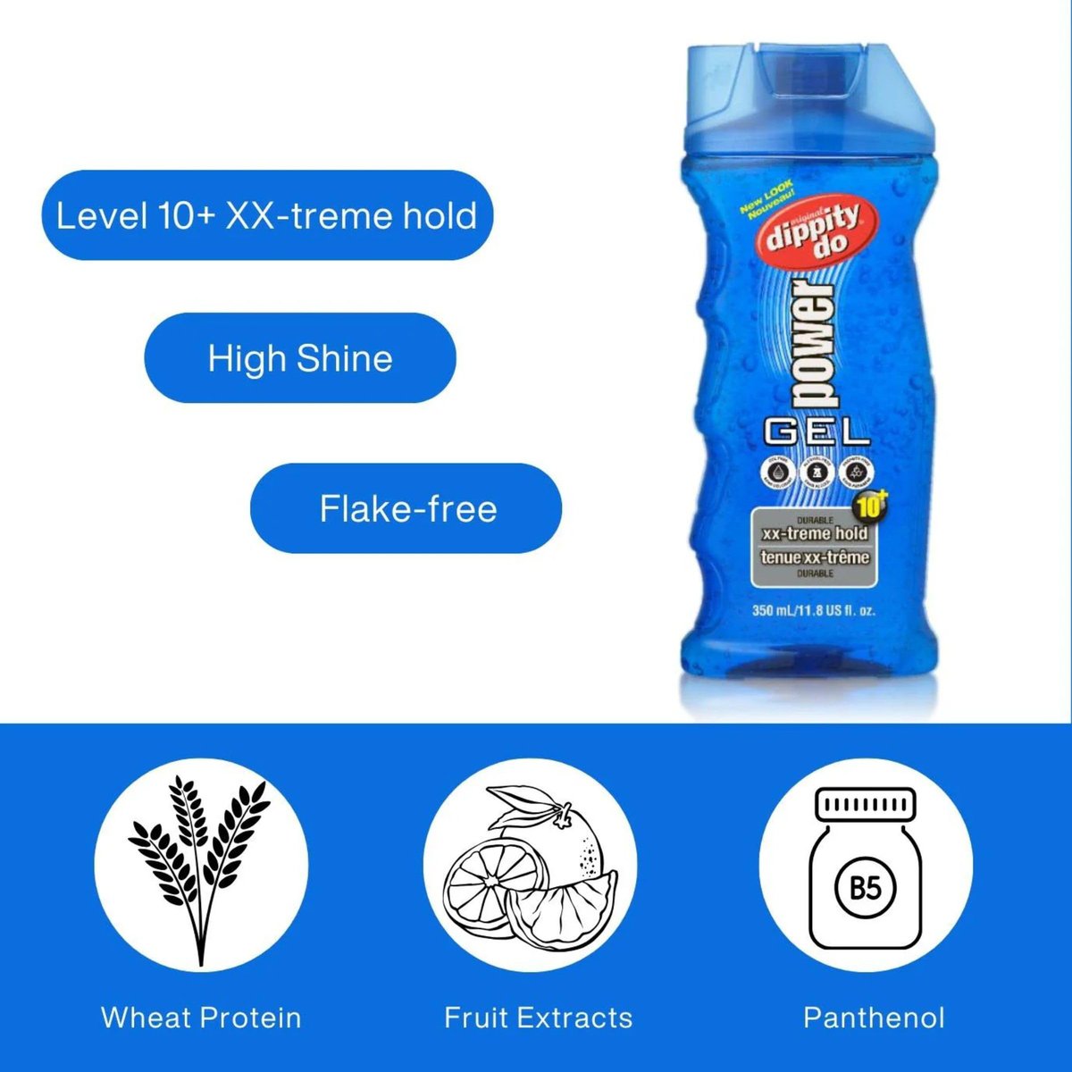 Dippity Do Power XX-treme Hold Durable Hair Gel - Level 10 Strength, Non-Greasy, High Shine, 11.8 oz Avelisse