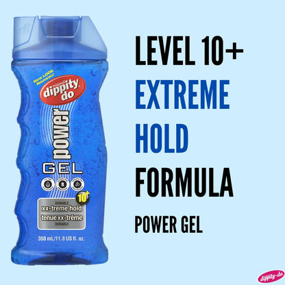 Dippity Do Power XX-treme Hold Durable Hair Gel - Level 10 Strength, Non-Greasy, High Shine, 11.8 oz Avelisse
