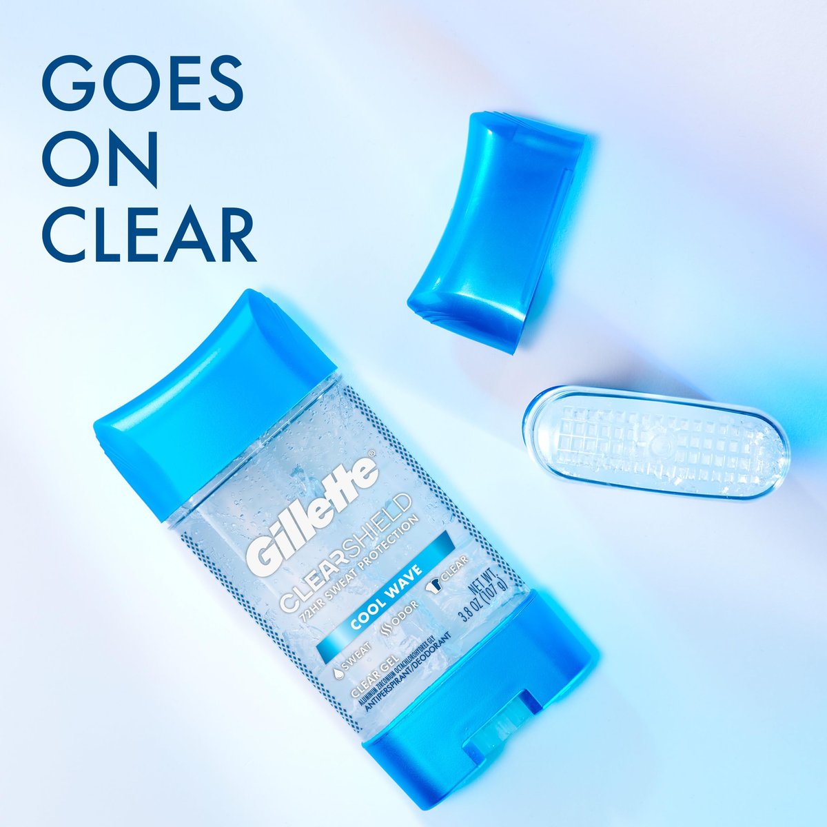 Gillette Antiperspirant and Deodorant for Men, Cool Wave Scent, 3.8 oz Twin Pack – 72hr Sweat & Odor Protection, Clear Gel, Anti-White Marks - görsel 7