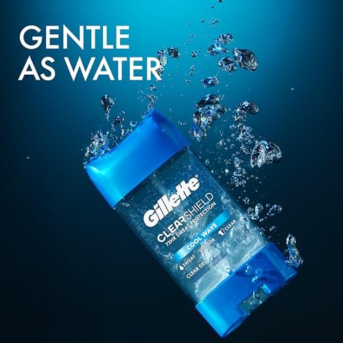 Gillette Antiperspirant and Deodorant for Men, Cool Wave Scent, 3.8 oz Twin Pack – 72hr Sweat & Odor Protection, Clear Gel, Anti-White Marks - görsel 6