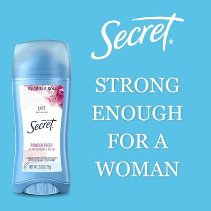 Secret Antiperspirant Deodorant Invisible Solid Powder Fresh Twin Pack, 2.6 oz Each