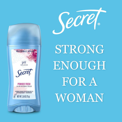 Secret Antiperspirant Deodorant Invisible Solid Powder Fresh Twin Pack, 2.6 oz Each