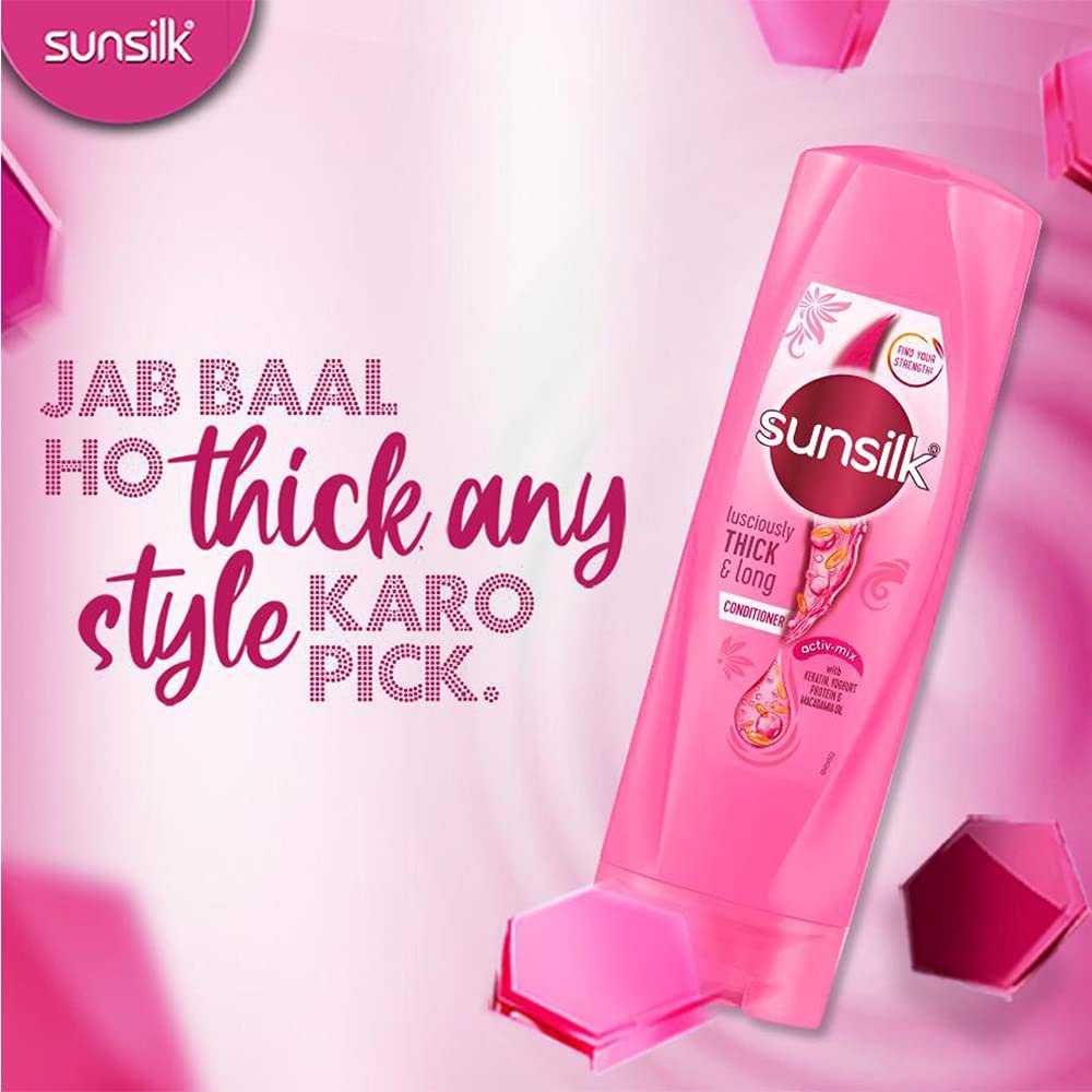 Sunsilk Lusciously Thick and Long Conditioner (180ml) - Volumizing & Strengthening Formula - görsel 3