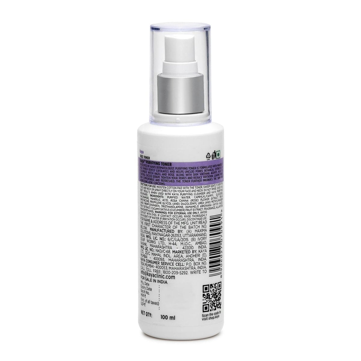 Kaya Skin Clinic Acne Free Purifying Toner - 100ml | Oil-Free Astringent for Acne-Prone Skin - görsel 15