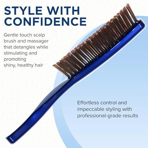 GIORGIO Gentle Mini Detangler Hair Brush for Men and Women – Blue, Travel Size for Thick Hair & Scalp Massage - görsel 8