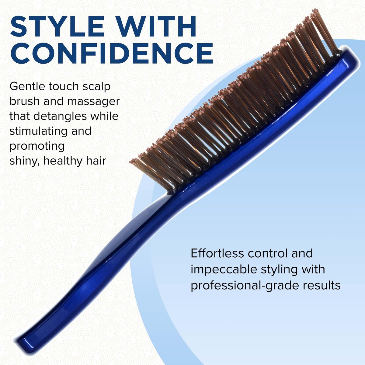 GIORGIO Gentle Mini Detangler Hair Brush for Men and Women – Blue, Travel Size for Thick Hair & Scalp Massage - görsel 7