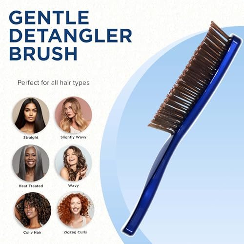 GIORGIO Gentle Mini Detangler Hair Brush for Men and Women – Blue, Travel Size for Thick Hair & Scalp Massage - görsel 10