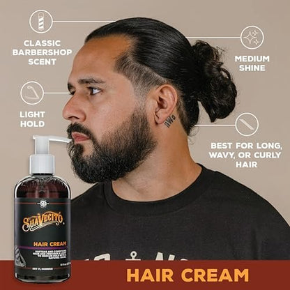 Suavecito Hair Cream Pump Bottle - Medium Shine, All Day Light Hold (8 oz)