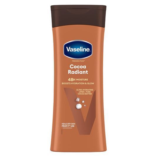 Vaseline Cocoa Radiant Intensive Care Moisturizing Hand and Body Lotion, 10 oz (Pack of 2) – with Pure Cocoa Butter & Ultra-Hydrating Lipids