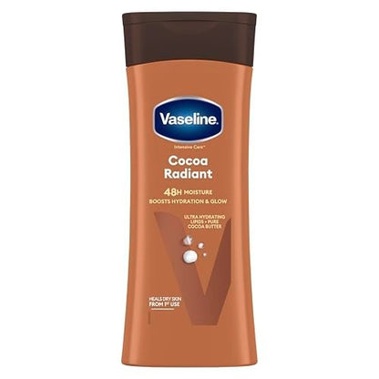 Vaseline Cocoa Radiant Intensive Care Moisturizing Hand and Body Lotion, 10 oz (Pack of 2) – with Pure Cocoa Butter & Ultra-Hydrating Lipids