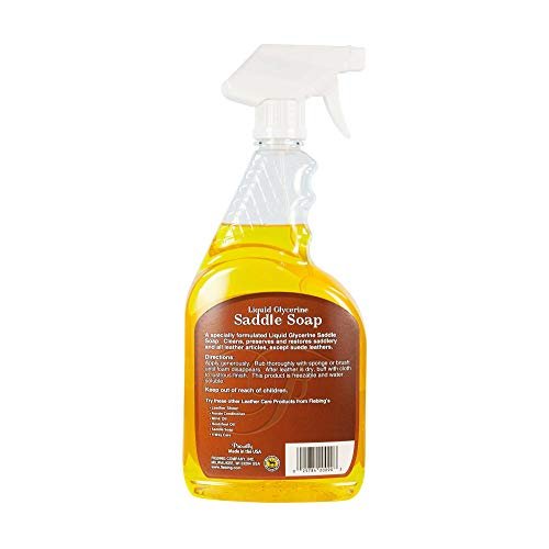 Fiebing's Liquid Glycerine Saddle Soap for Leather (32 oz) - Smooth Leather Cleaner & Conditioner to Soften, Protect & Restore Leathercraft - görsel 4