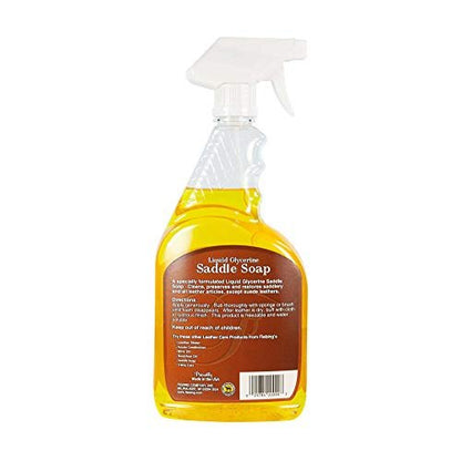 Fiebing's Liquid Glycerine Saddle Soap for Leather (32 oz) - Smooth Leather Cleaner & Conditioner to Soften, Protect & Restore Leathercraft