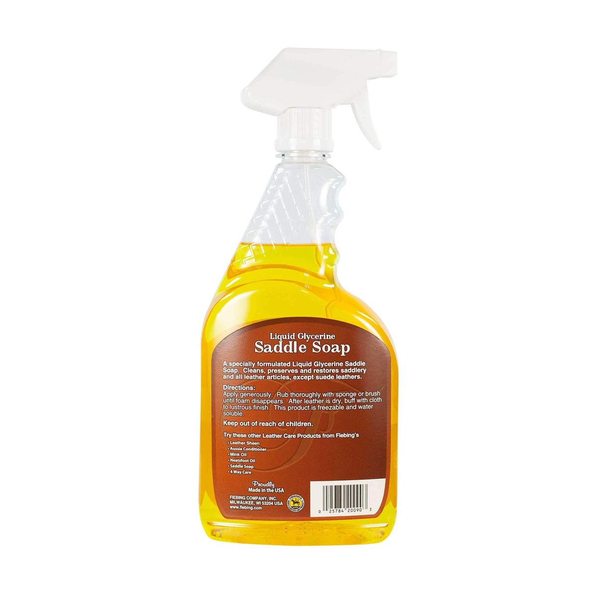 Fiebing's Liquid Glycerine Saddle Soap for Leather (32 oz) - Smooth Leather Cleaner & Conditioner to Soften, Protect & Restore Leathercraft - görsel 3